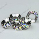 50X Clear AB Crystal 18 KGP Big Hole Beads Fit Snake Charm Bracelet WHOLESALE