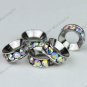 50X Clear AB Crystal 18 KGP Big Hole Beads Fit Snake Charm Bracelet WHOLESALE