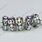 50X Clear AB Crystal 18 KGP Big Hole Beads Fit Snake Charm Bracelet WHOLESALE