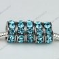 50X Royal Blue Crystal 18 KGP Big Hole Beads Fit Snake Charm Bracelet WHOLESALE