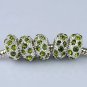 OLIVE CRYSTAL SILVER SPACER BEADS FIT BRACELET 100PCS