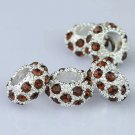 100PCS COFFEE CRYSTAL SILVER BRACELET WHOLESALE
