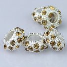 100PCS LIGHT GOLDEN CRYSTAL SILVER  BEADS WHOLESALE