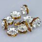 50PCS 3x6mm GOLDEN CRYSTAL HOLE SPACER BEAD FREE SHIP WHOLE SALE