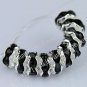 FREE SHIP WHOLE SALE 3x6mm  BLACK CRYSTAL HOLE SPACER BEAD 50PCS