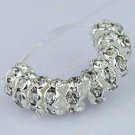 50PCS CLEAR CRYSTAL HOLE SPACER BEAD FINDINGS FREE SHIP WHOLE SALE