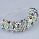 100PCS AB CLEAR AB CRYSTAL HOLE SPACER BEAD FREE SHIP WHOLE SALE