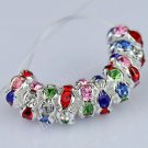 100PCS COLORFUL CRYSTAL HOLE SPACER BEAD FREE SHIP WHOLE SALE