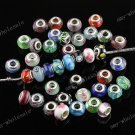 Whole sale Mixed Colors Glass Murano Big Hole Beads Finding Fit Charm Bracelet