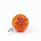 Orange Czech Crystal Eye Flower Ball 925 Silver Fashion Pendant Fit Necklace