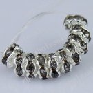 10PCS Gray Crystal European Spacer Loose Bead Finding Fit Bracelet WHOLESALE