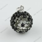 FLOWER EYE CZECH CRYSTAL 925 SILVER PENDANT 14mm