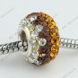 1X Golden Crystal 925 Silver European Big Hole Bead FIt Snake Charm Brecelet