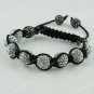 Christmas Gift Clear AB Crystal Disco Ball Beads Adjustable Hip Hop Bracelet