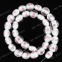 33PCS WHITE LAMPWORK GLASS OVAL CHARM LOOSE BEADS 12MM