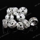 10pcs CLEAR CRYSTAL HOLE SPACER BEAD FIT BRACELET