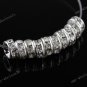 10pcs CLEAR CRYSTAL HOLE SPACER BEAD FIT BRACELET