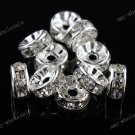 10pcs CLEAR CRYSTAL HOLE SPACER LOOSE BEADS FINDINGS