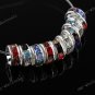 COLORFUL CRYSTAL HOLE SPACER LOOSE BEAD FINDINGS 10pcs