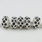 20PCS WHOLESALE BLACK CRYSTAL SILVER SPACER LOOSE BEADS