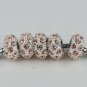20PCS WHOLESALE PEACH CRYSTAL SILVER BEADS BRACELET