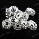 10PCS CLEAR CRYSTAL HOLE SPACER LOOSE BEADS 4X10MM