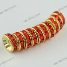 50x Nacarat Crystal Gold Spacer Beads Finding Wholesale