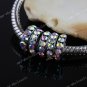 5x Clear AB Rhinestone Spacer Loose Bead Fit Bracelet