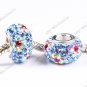 LIGHT BLUE 925 SILVER CZECH CRYSTAL FLOWER BEADS