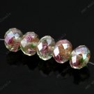 WHOLE SALE 20x Clear Faceted Lampwork Spacer Glass Beads Findings