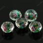 100x Turquoise Faceted Lampwork Spacer Glass Loose Beads WHOLE SALE