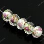 WHOLE SALE 100x white Faceted Lampwork Spacer Glass Charm Beads 12mm