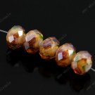 100x Light Golden Faceted Lampwork Glass Loose Beads 12mm WHOLE SALE