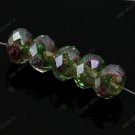 WHOLE SALE 20x Light Green Faceted Lampwork Spacer Glass Beads
