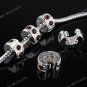 20x Deep Red Crystal Silver Stopper Clip Bead Findings WHOLE SALE