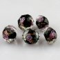 WHOLE SALE 50x Black Faceted Lampwork Spacer Glass Charm Beads 12mm