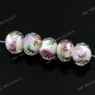 20pcs White Lampwork Glass Flower Spacer Loose Beads Diy WHOLE SALE