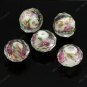 10x white Faceted Lampwork Spacer Glass Charm Beads 12mm