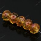 WHOLE SALE 50x Golden Faceted Lampwork Spacer Glass Beads Findings