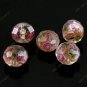 10x Pink Faceted Lampwork Spacer Glass Charm Beads 12mm