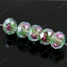 10x Ocean Blue Faceted Lampwork Spacer Glass Beads 12mm