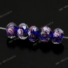 20pcs Blue Lampwork Glass Charm Loose Bead Fit Bracelet WHOLE SALE