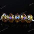 20X GOLDEN AB GLASS CHARM BEADS FINDINGS FIT BRACELET