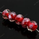50x Red Faceted Lampwork Spacer Glass Loose Beads 12mm WHOLE SALE