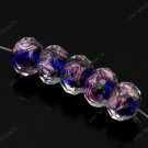 10x Blue Faceted Lampwork Spacer Glass Loose Charm Beads
