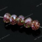 10x  Lilac Lampwork Glass Faceted Charm Beads 7X10MM
