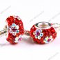 925 SILVER CZECH CRYSTAL RED BEADS FIT BRACELET