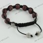 Dark Red Crystal Disco Ball Bead Adjustable Bracelet 1X