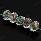 10x Turquoise Faceted Lampwork Spacer Glass Loose Beads