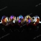 20X COFFEE AB CRYSTAL GLASS CHARM BEADS FIT BRACELET